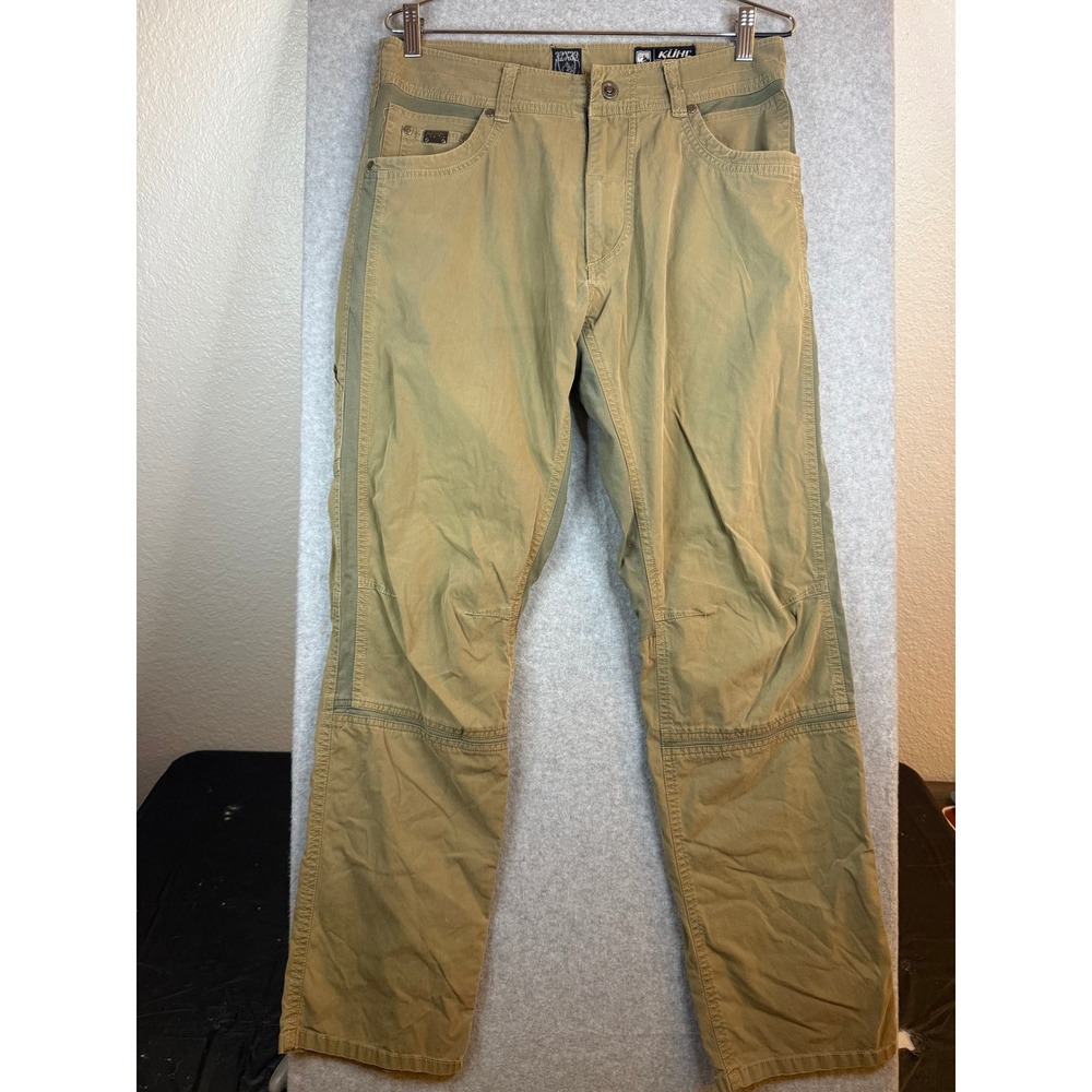 Kuhl Rydr Khaki Tan Hiking Pants Mens 32x32 Articulated Knee Outdoor Trousers